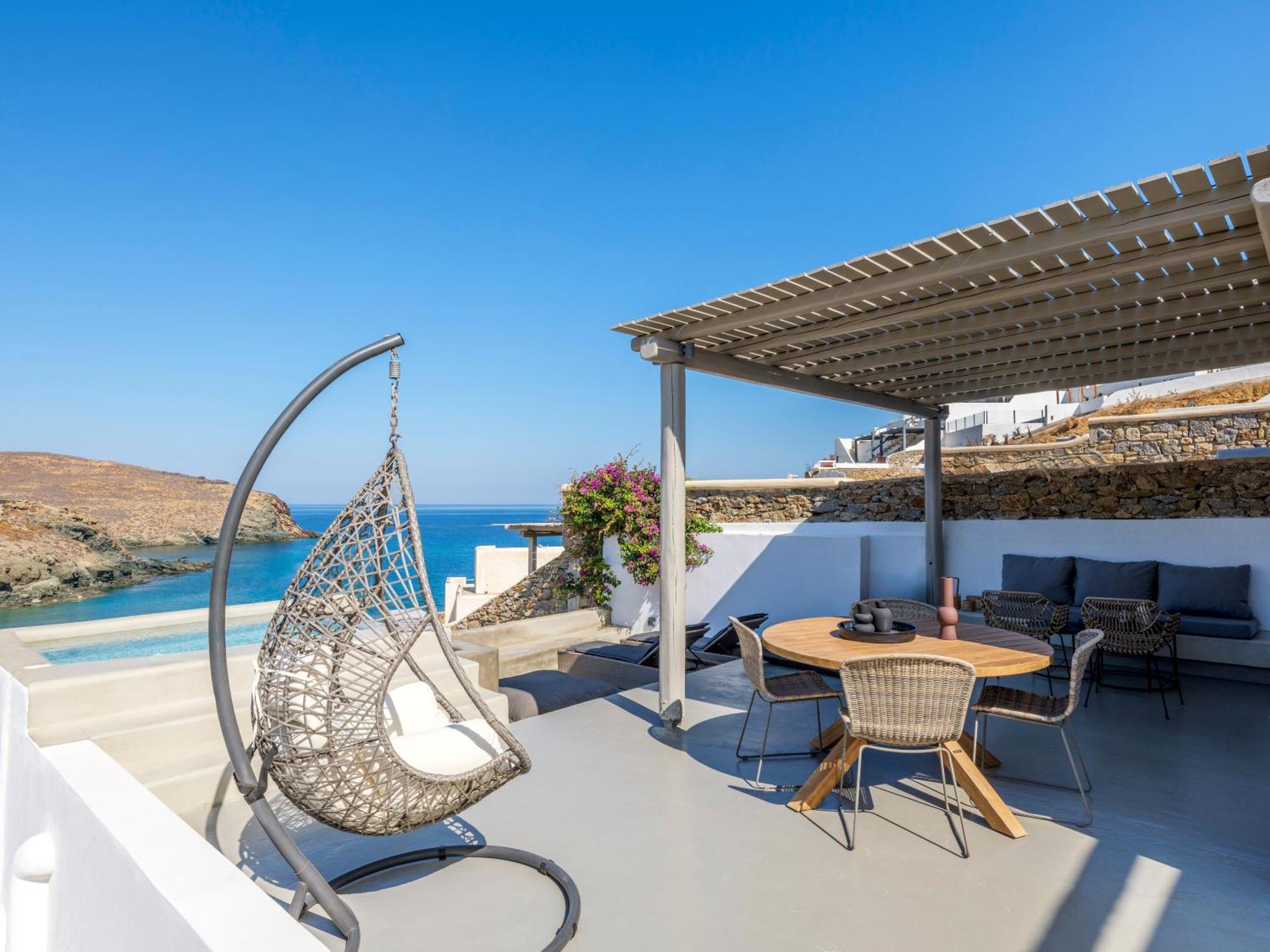 Sea Rock & Sky Private Mykonos Residence Merchia Beach Exterior photo