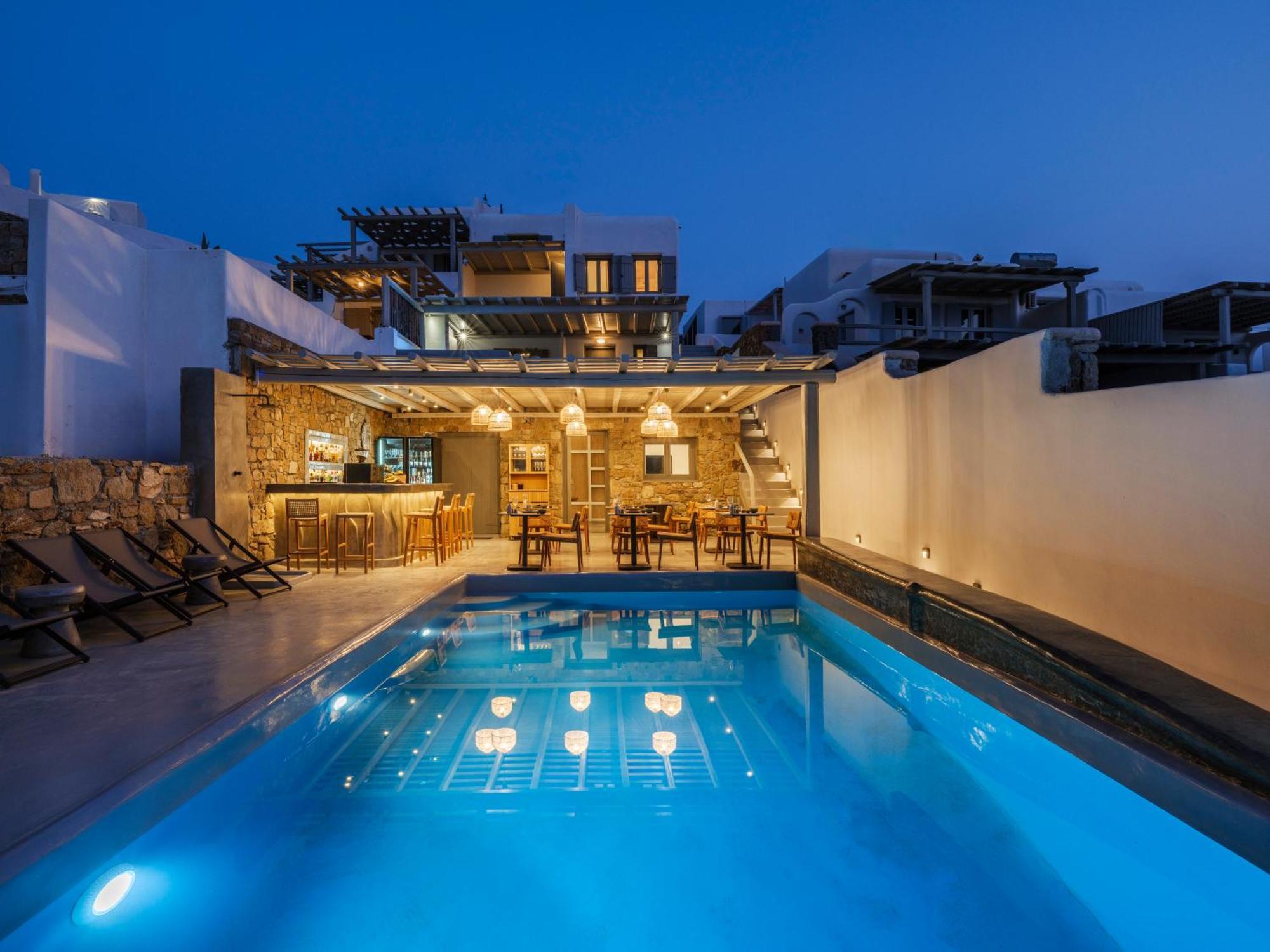 Sea Rock & Sky Private Mykonos Residence Merchia Beach Exterior photo