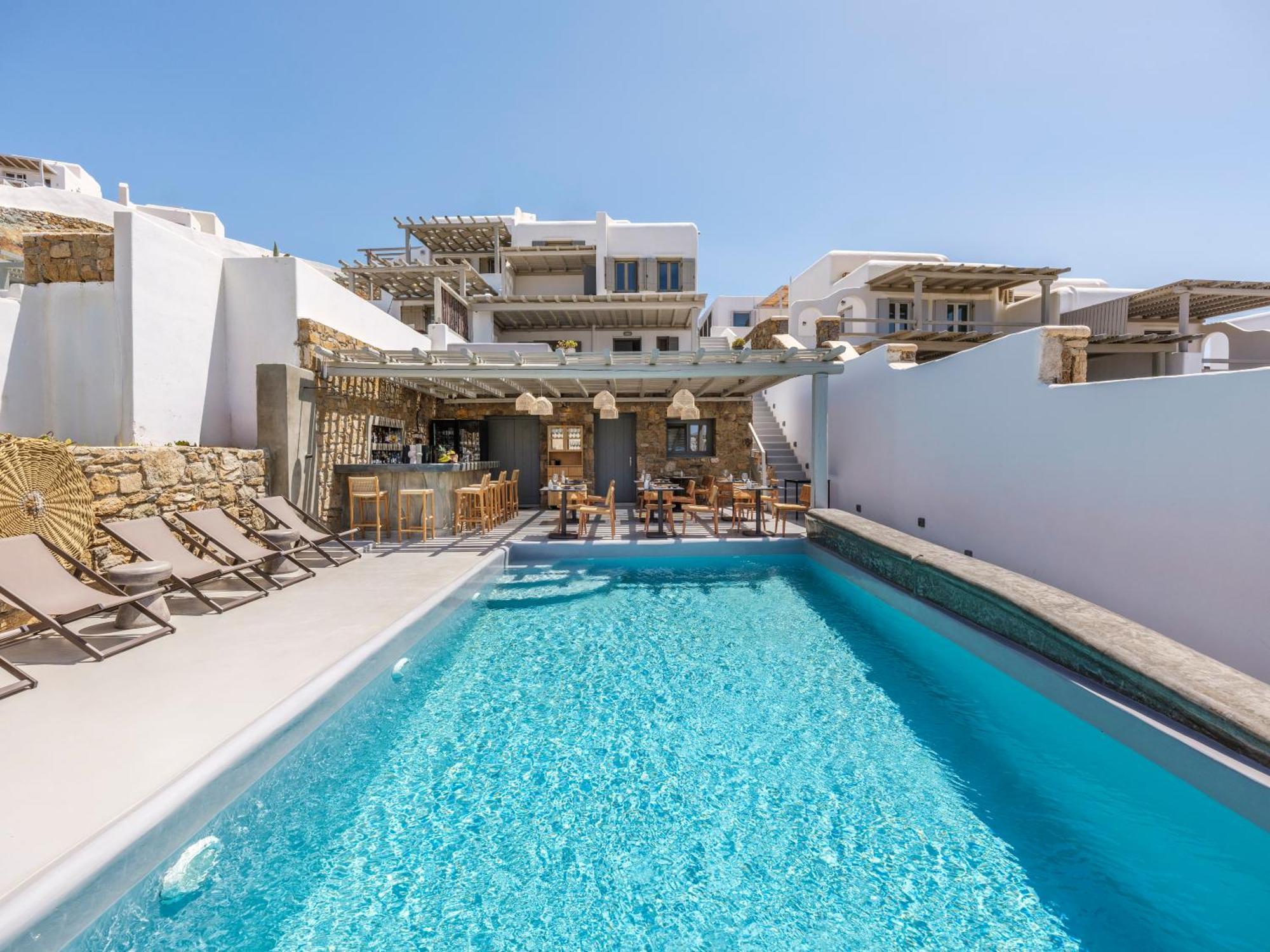 Sea Rock & Sky Private Mykonos Residence Merchia Beach Exterior photo