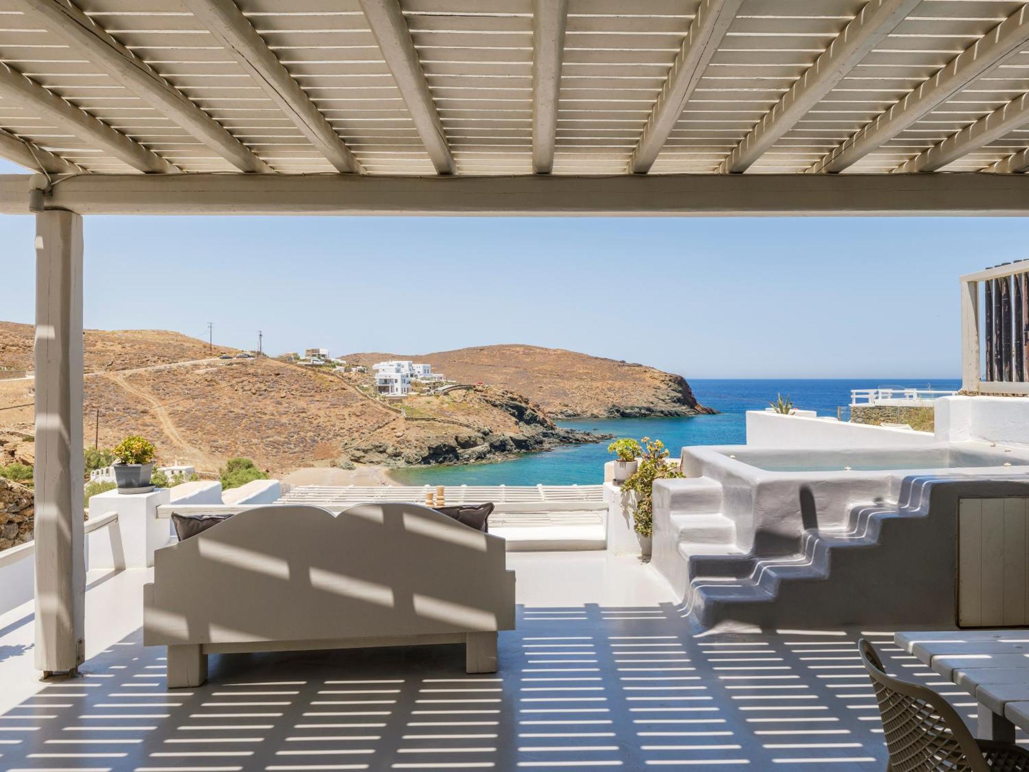 Sea Rock & Sky Private Mykonos Residence Merchia Beach Exterior photo