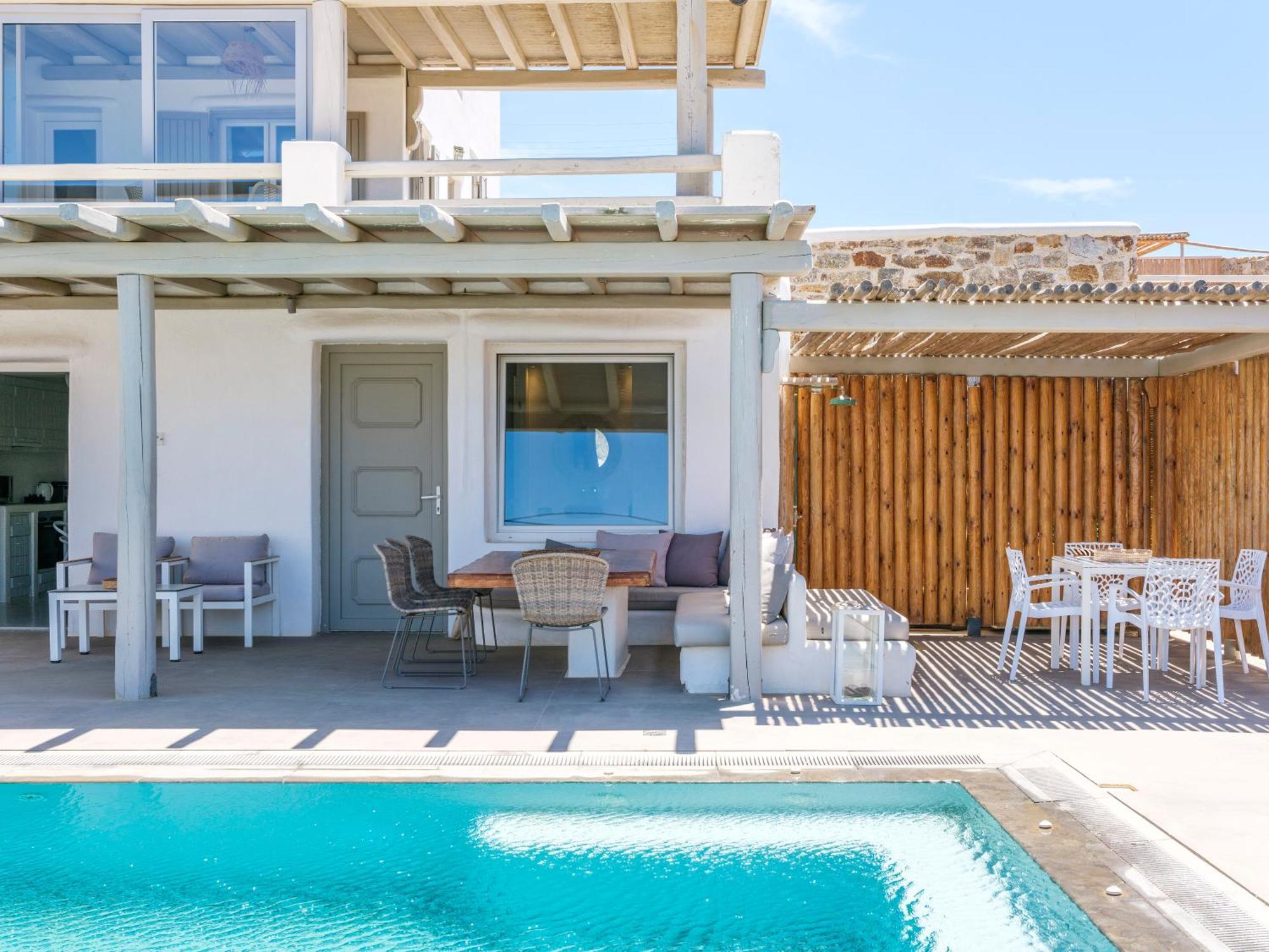 Sea Rock & Sky Private Mykonos Residence Merchia Beach Exterior photo