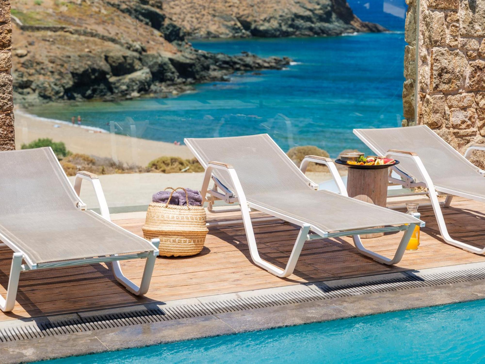 Sea Rock & Sky Private Mykonos Residence Merchia Beach Exterior photo